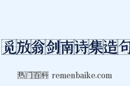 觅放翁剑南诗集造句是什么意思的图片